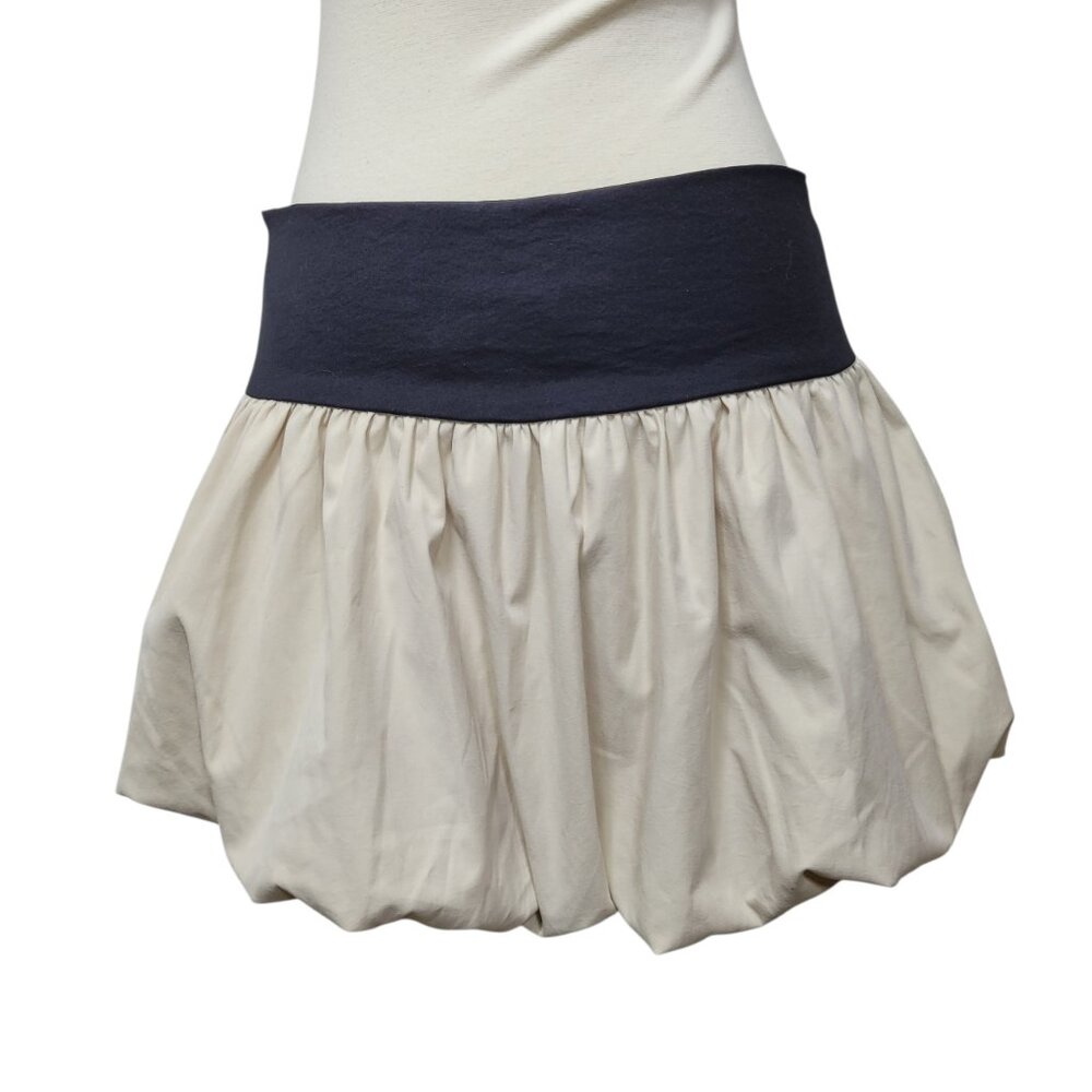 NWT White Fox Bubble Mini Skirt Black Cream Colorblock Size Small Y2K Trendy Par